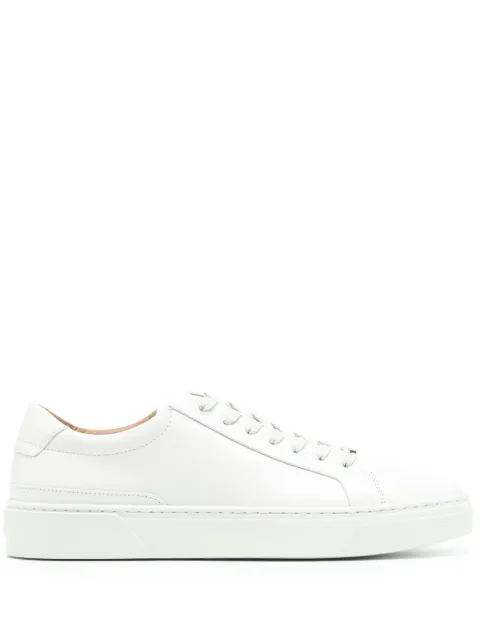 BOSS logo-plaque leather sneakers