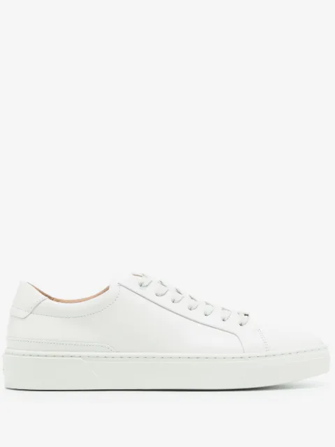 BOSS logo-plaque leather sneakers