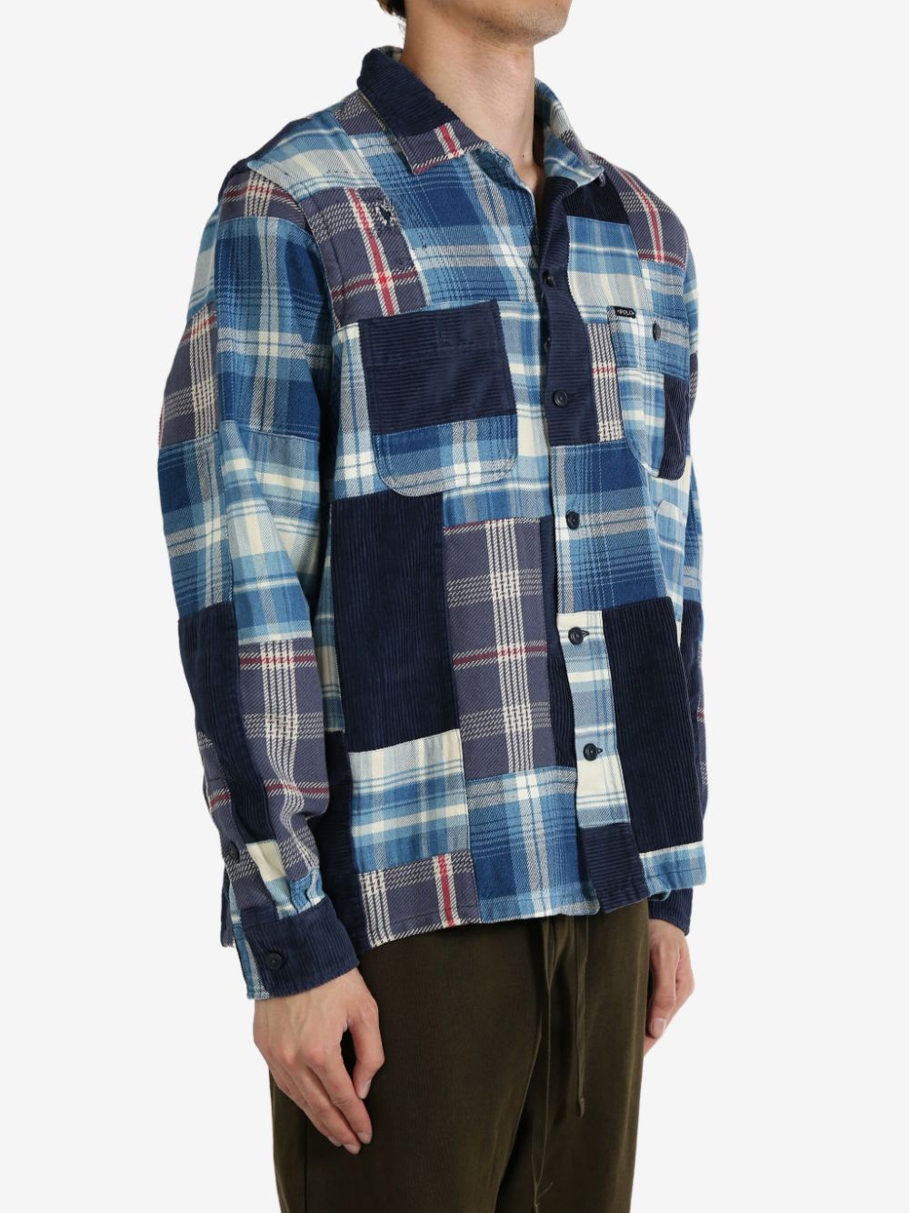 Shop Polo Ralph Lauren Patchwork Design Shirt In Blau