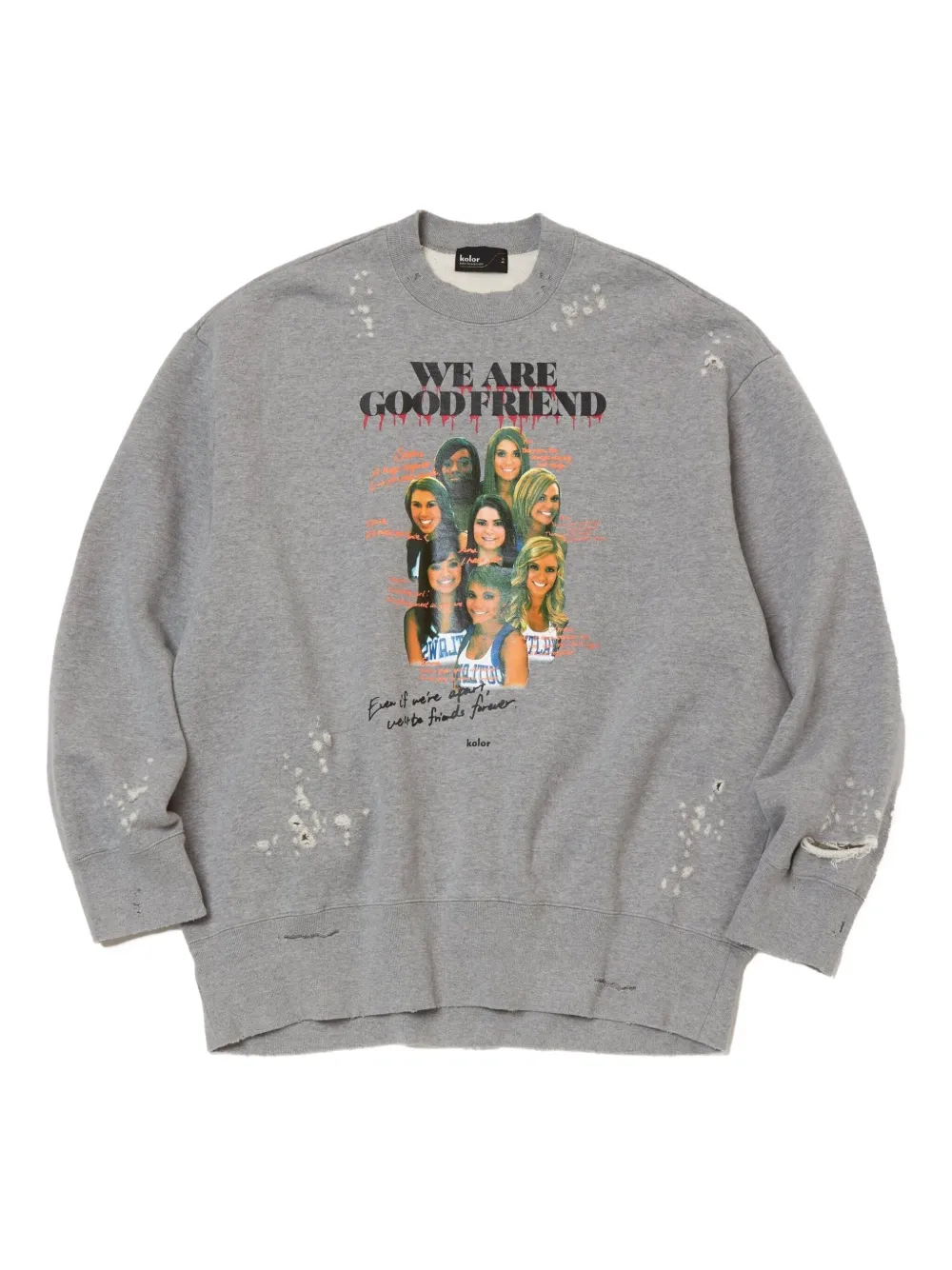 Kolor Graphic-print Sweatshirt In Gray