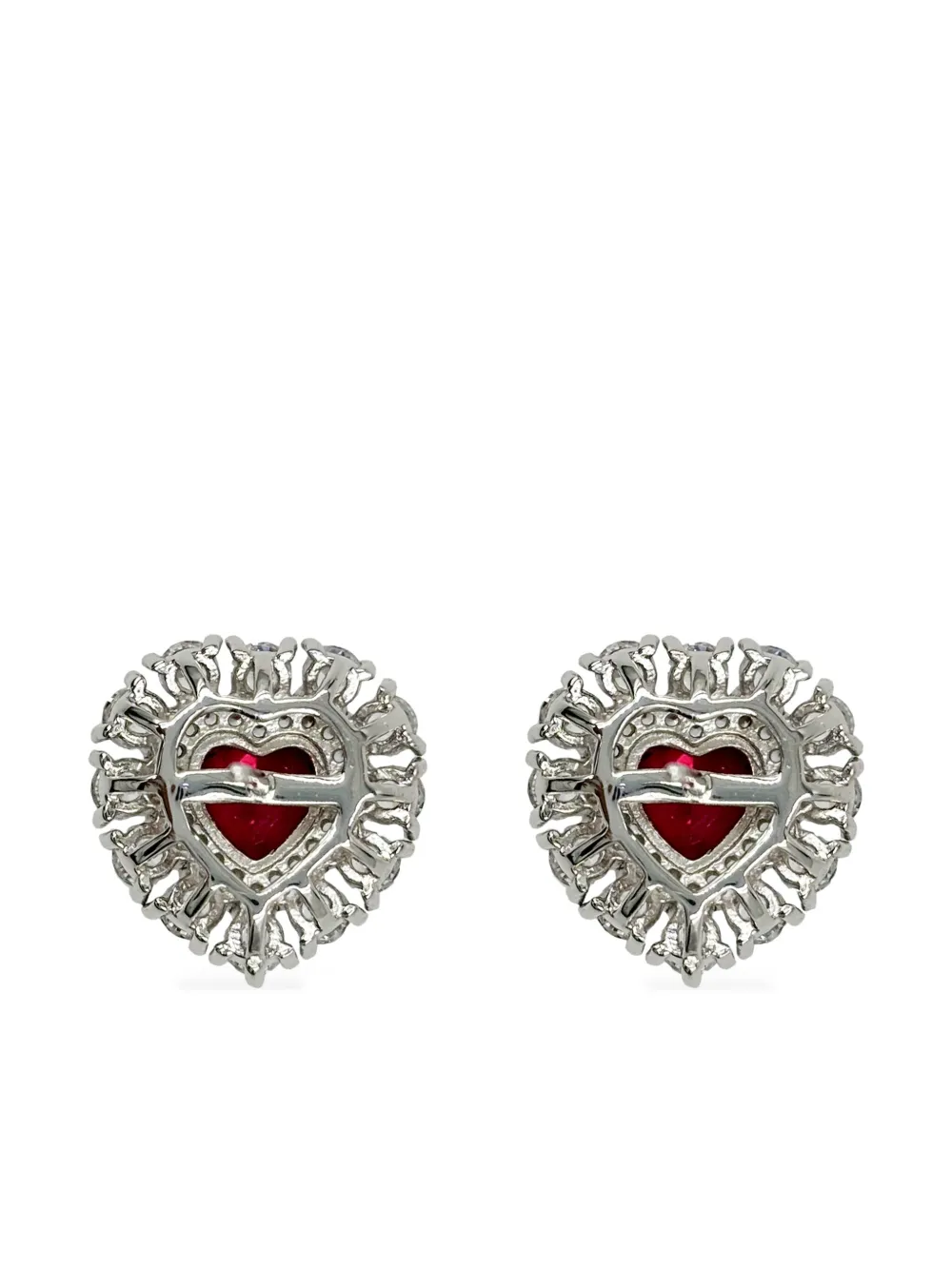 Juwelina Paris Ember Ruby Stud Earrings In 红色