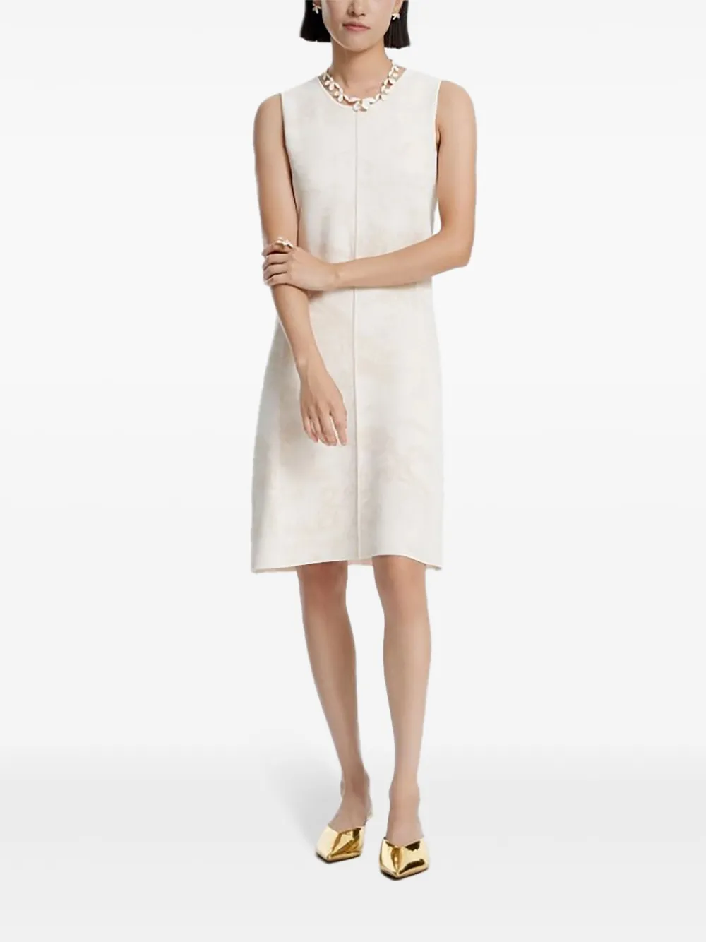 Shanghai Tang reversible jacquard A-line dress - Wit