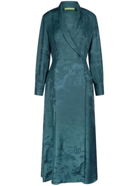 Shanghai Tang Winding Stream Party silk wrap dress