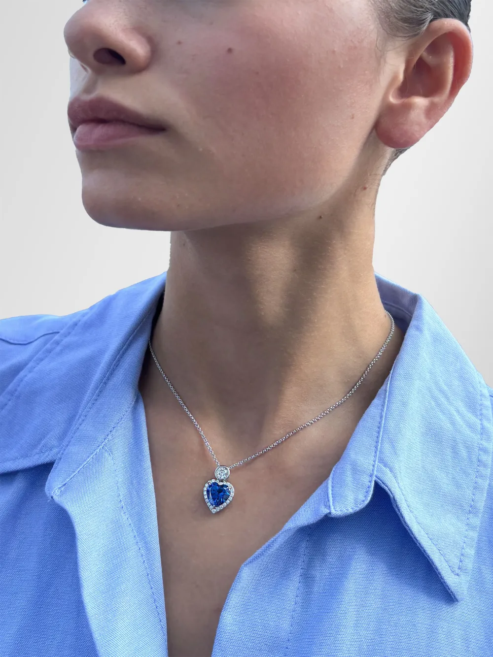 Juwelina Paris Halsketting met saffier - Blauw