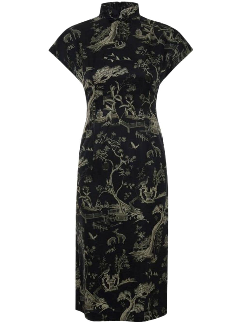 Shop Shanghai Tang Winding Stream Party Qipao In Black