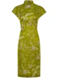 Shanghai Tang Winding Stream Party silk qipao dress - Green