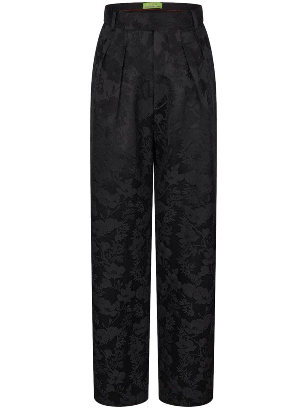 Shanghai Tang jacquard straight trousers - Nero