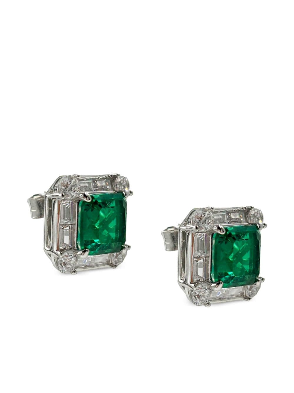 Shop Juwelina Paris Emerald Gaia Earrings In 绿色