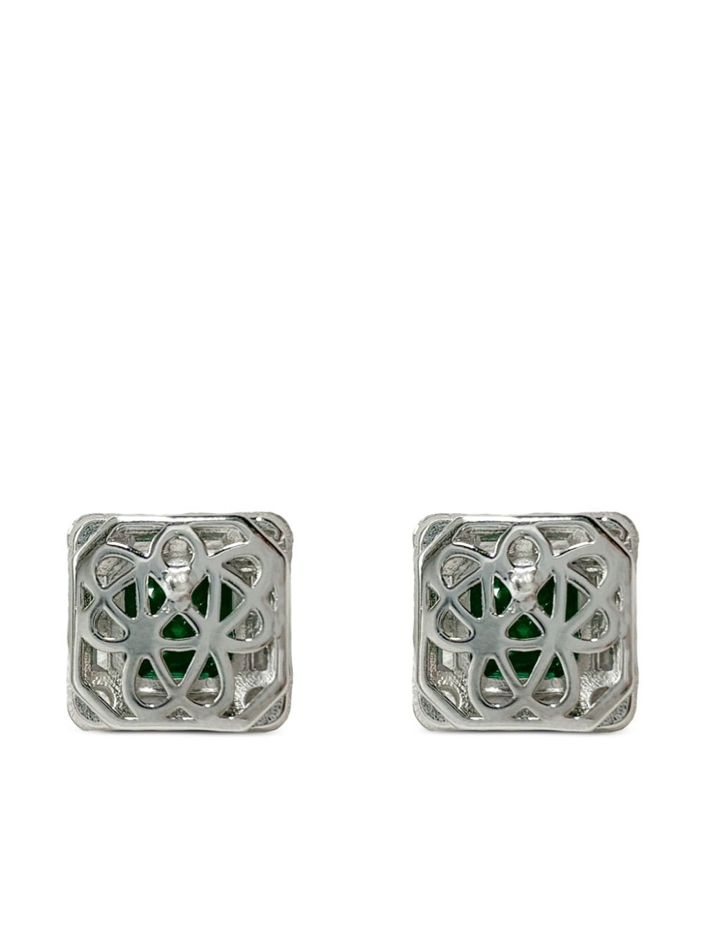 Shop Juwelina Paris Emerald Gaia Earrings In 绿色