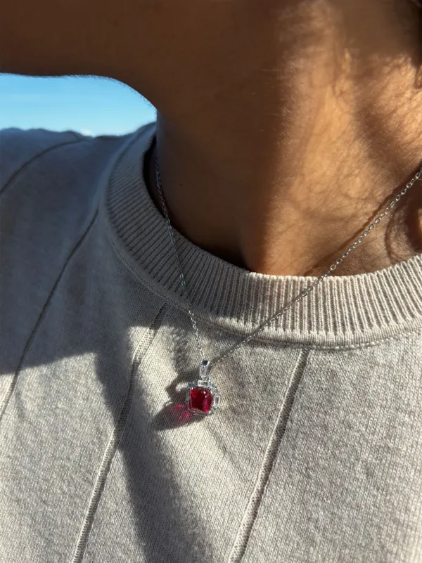 Juwelina Paris Sugarloaf Ruby Necklace | Silver | FARFETCH RO