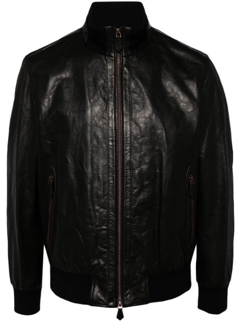 Man On The Boon. two-way zip leather jacket