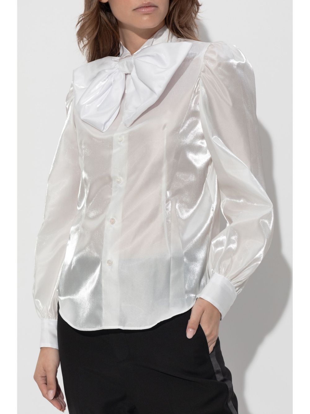 Shop Noir Kei Ninomiya Bow Detailing Blouse In White