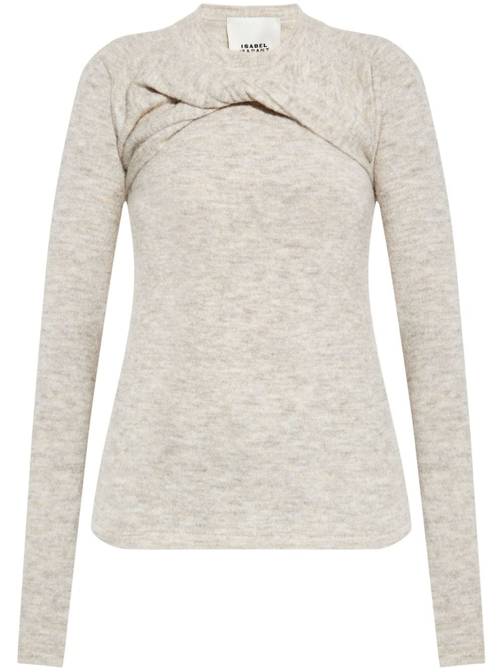 Shop Isabel Marant Kern Knitted Top In Neutrals