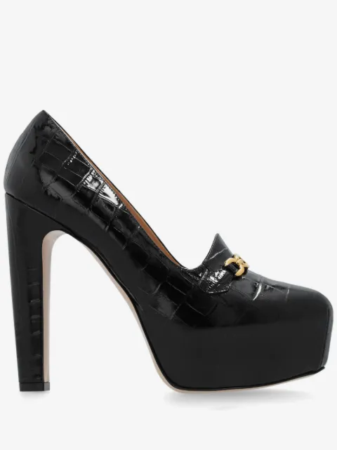 TOM FORD 135mm Whitney shiny croc-embossed leather platform pumps