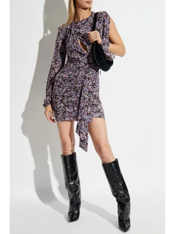 【送料&関税込】Isabel Marant vinia Dress Vinia cutout ruched stretch-jersey mini dress | ISABEL