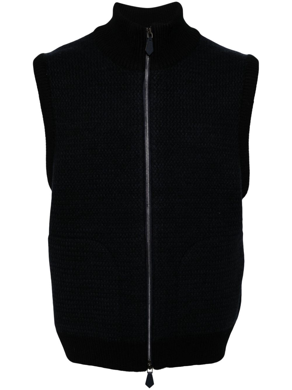 zip-up wool vest