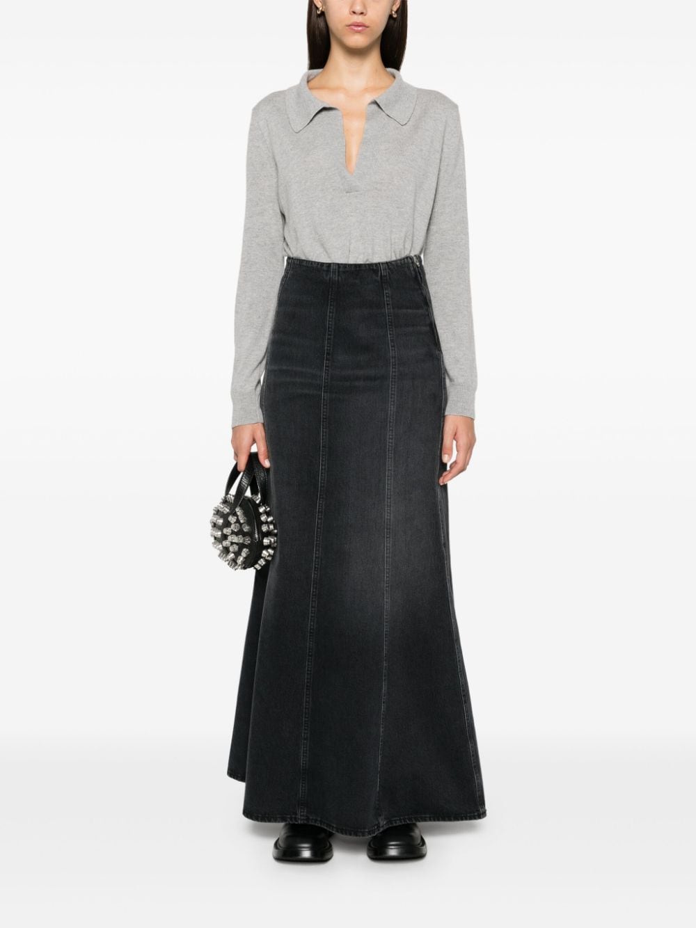 Shop Haikure Shaquille Midi Skirt In Black