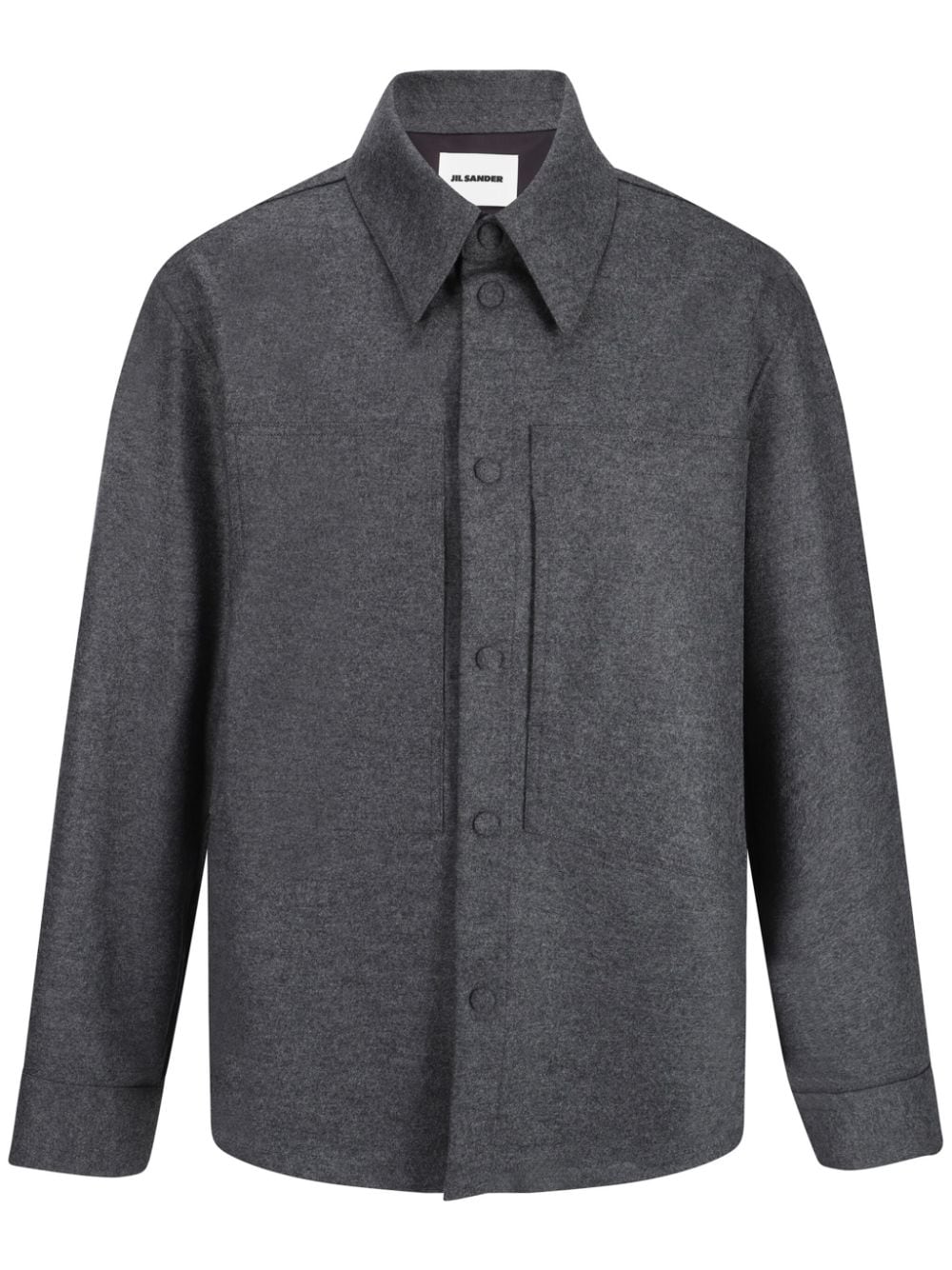 Shop Jil Sander Wool Shirt In Grey