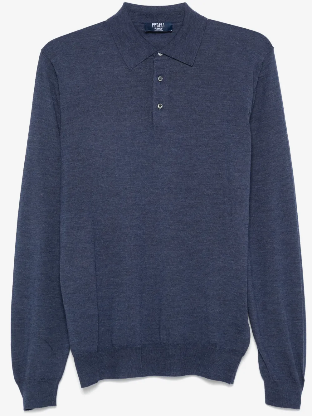 Fedeli fine-knit polo shirt | Blue | Image 1
