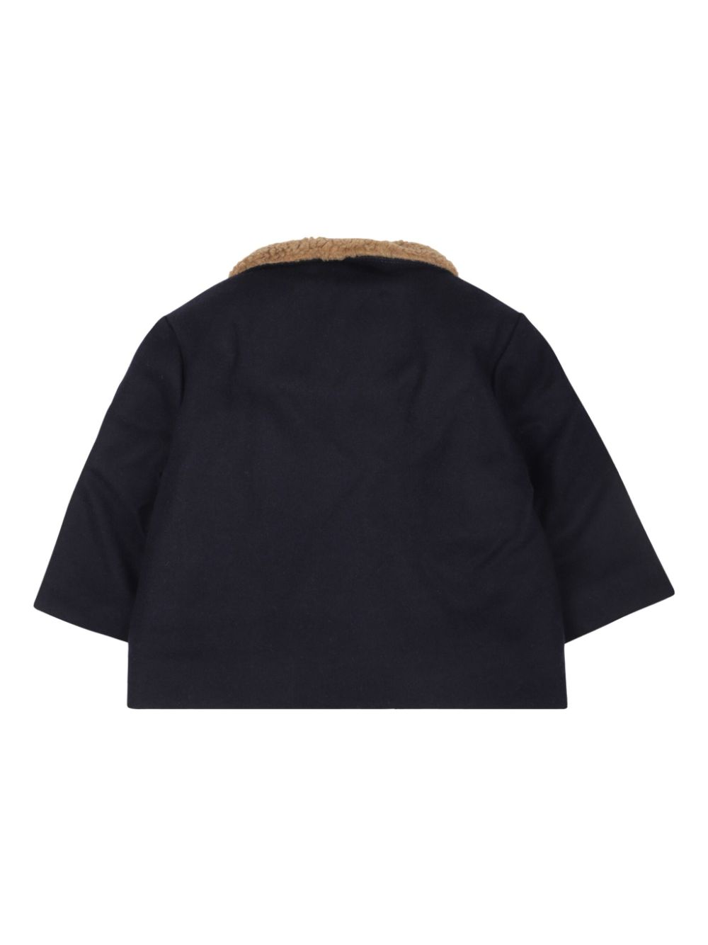 Petit Bateau fleece-collar wool-blend jacket - Blue