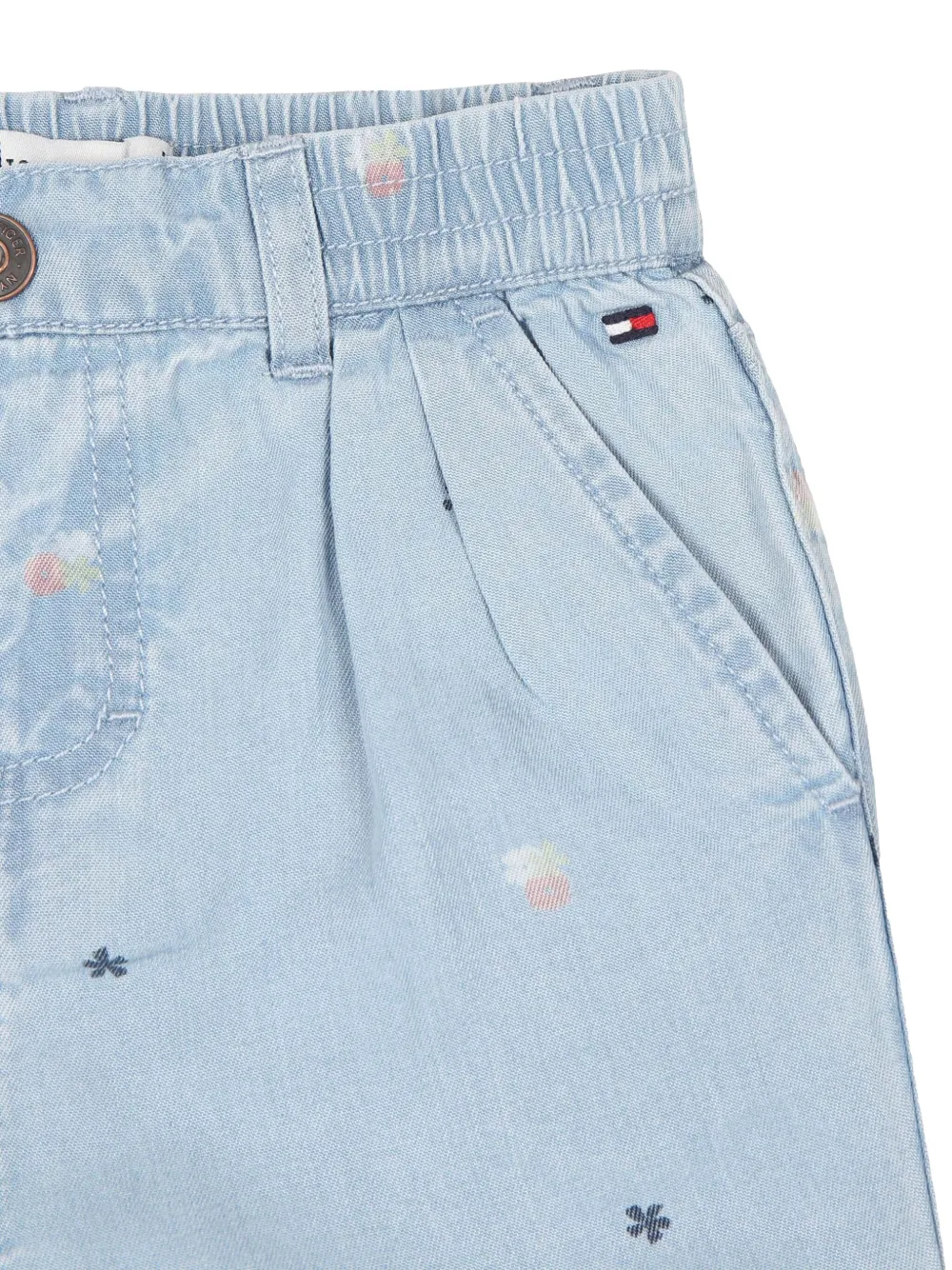 TOMMY HILFIGER JUNIOR FLORAL-PRINT DENIM TROUSERS