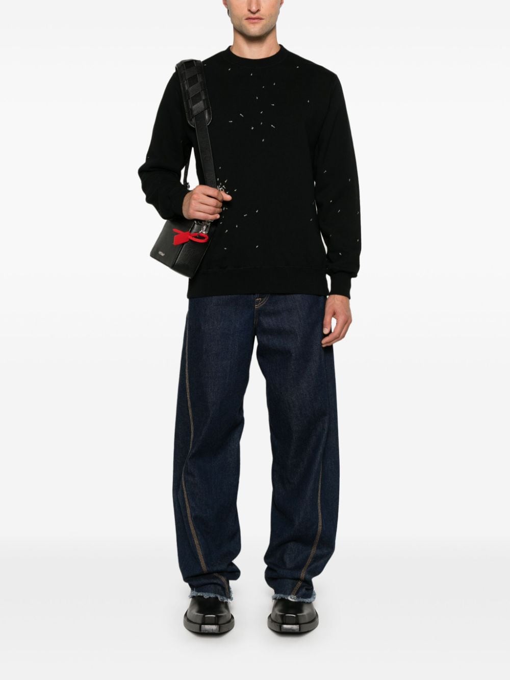 Shop Undercover Embroidered-detailing Sweatshirt In Black