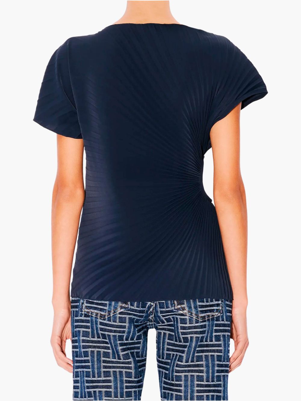 Shop Kenzo Sunray-pleated T-shirt In Blue