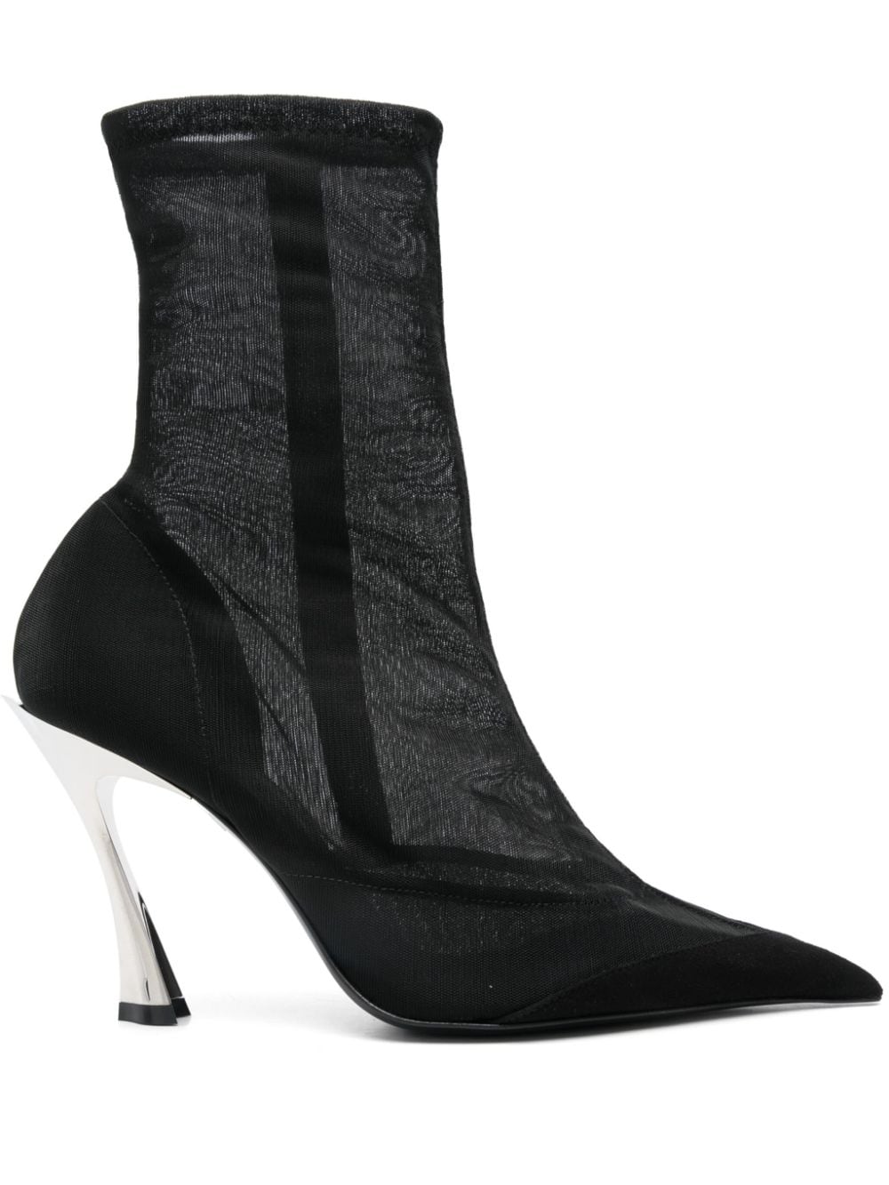 Mugler 95mm mesh fang boots Black