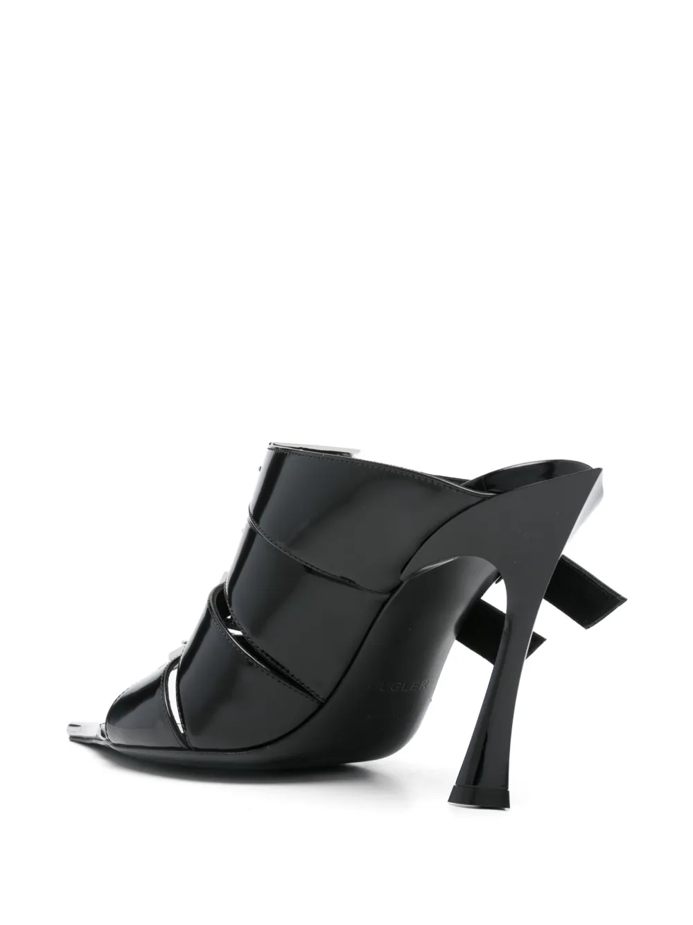 Mugler Leren sandalen met gesp Zwart