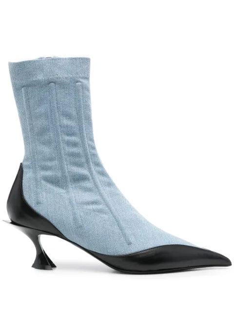 Mugler 55mm denim boots