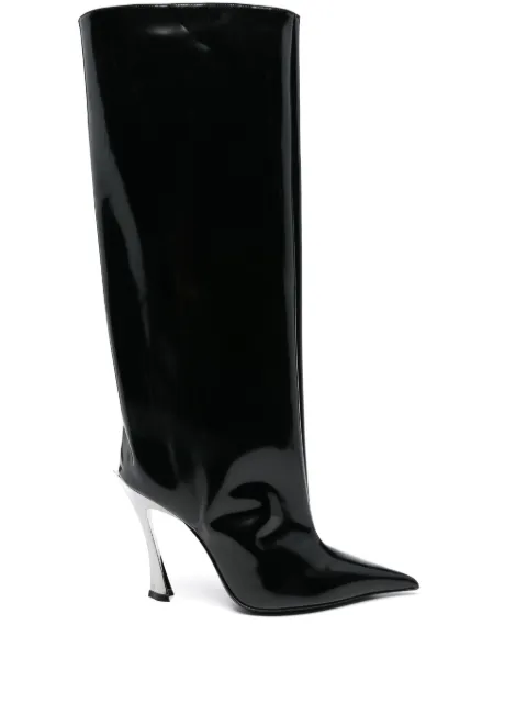 Mugler 110mm patent leather boots 