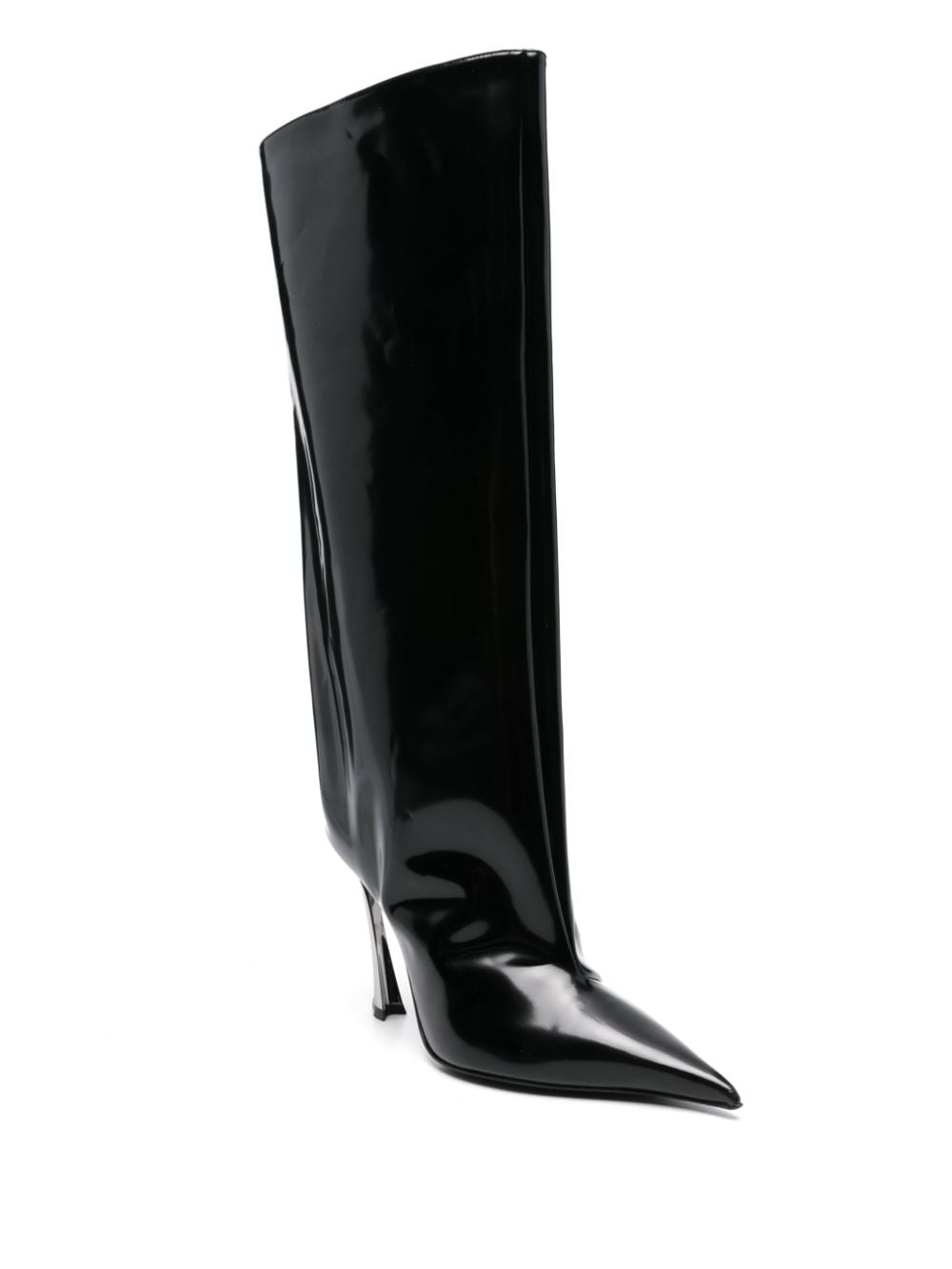 Shop Mugler 110mm Patent Leather Boots In Schwarz