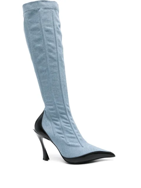 Mugler 105mm bi-colour fang boots