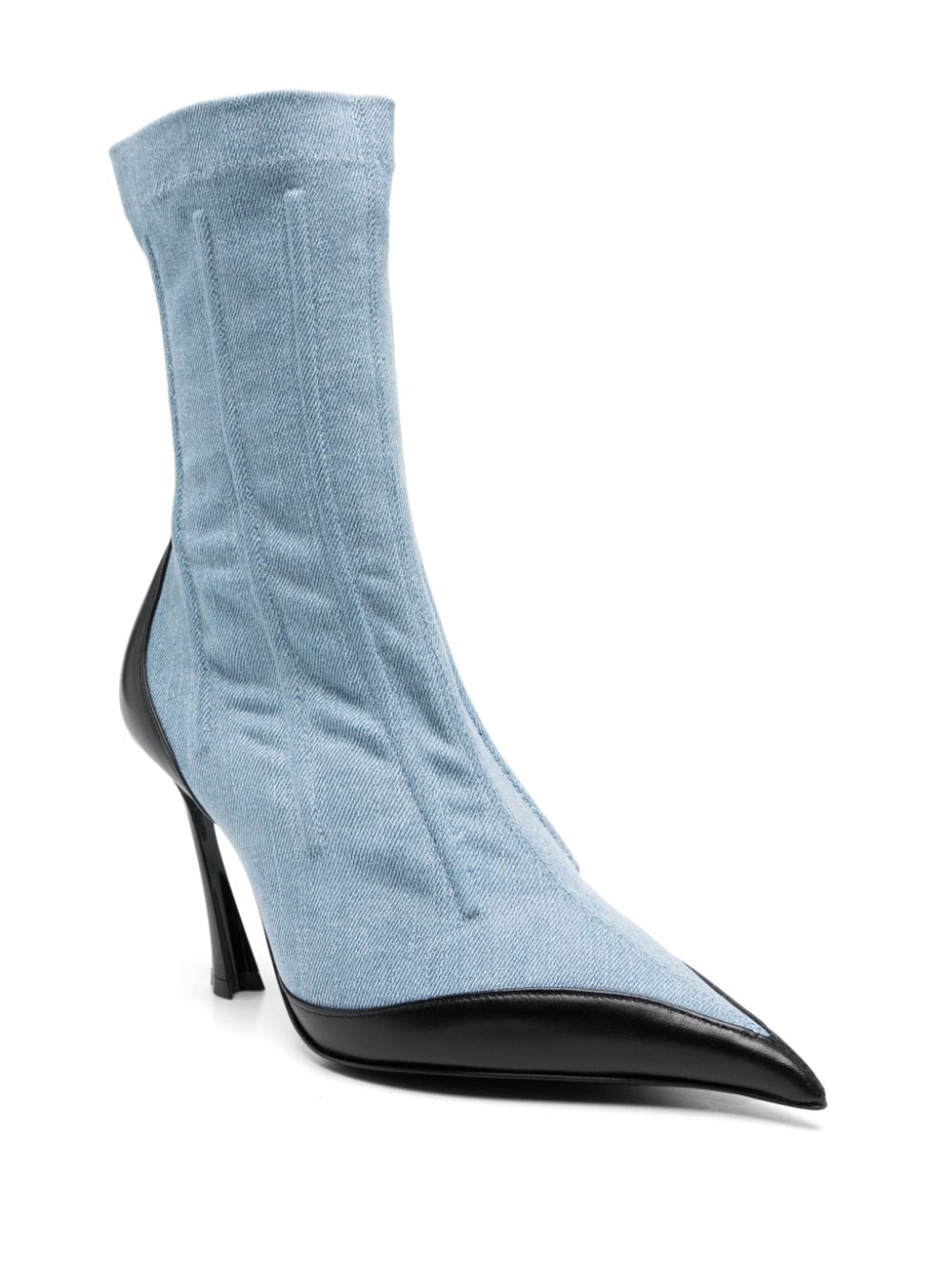 MUGLER 95MM BI-COLOUR ANKLE BOOTS 