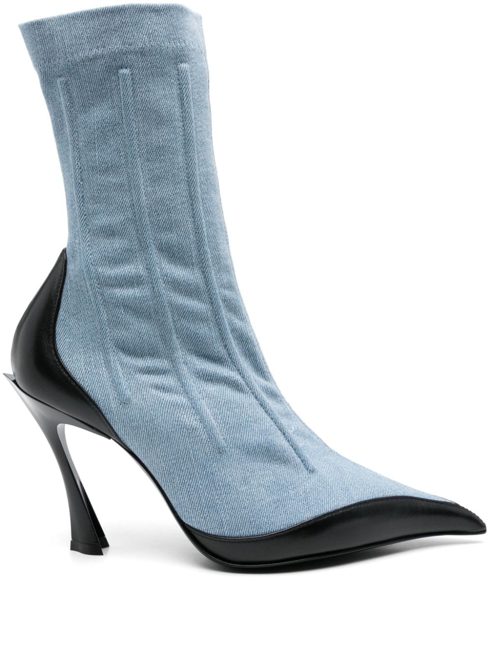 Mugler 95mm bi-colour ankle boots Blue