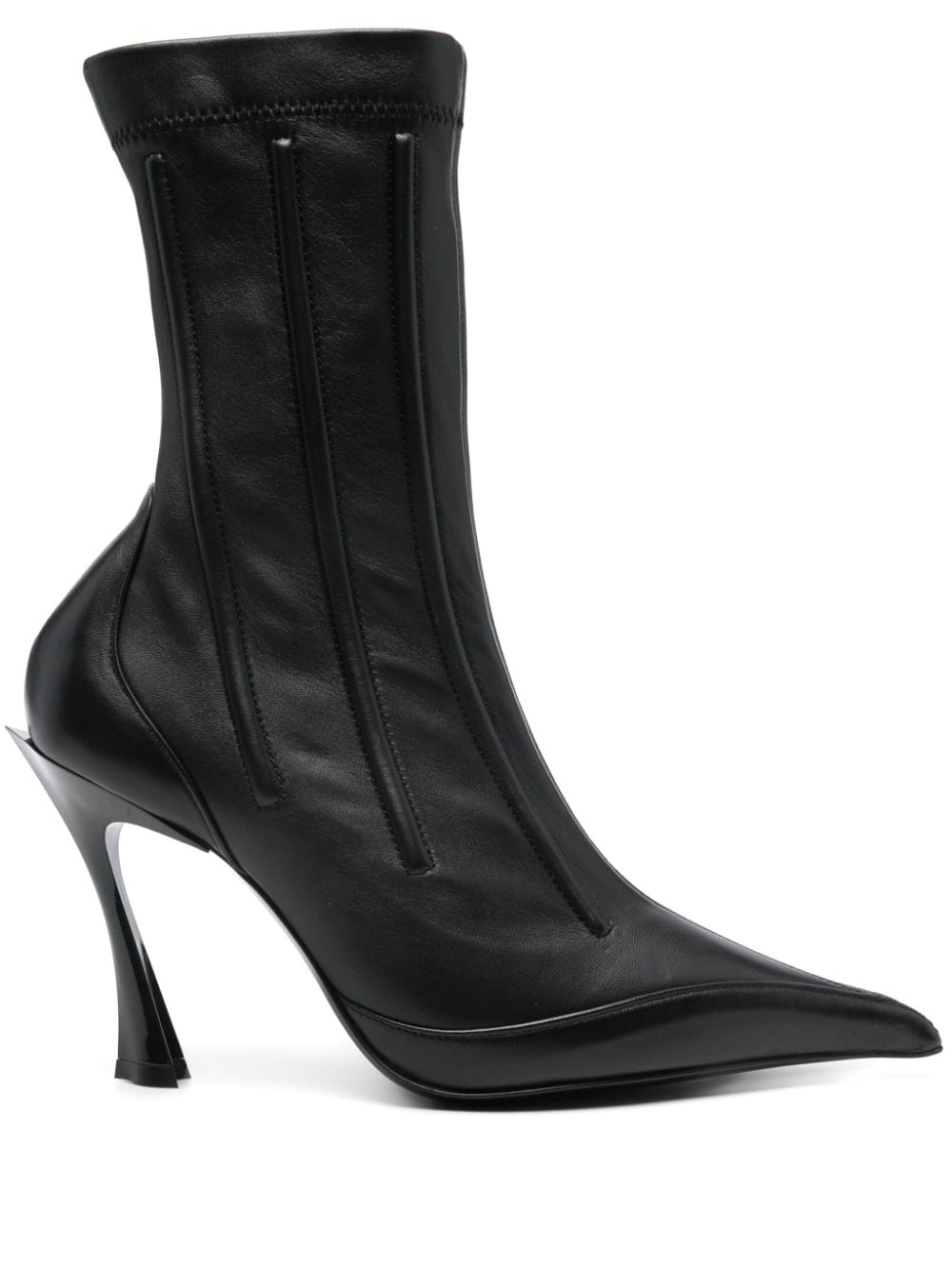 Mugler 95mm embossed-detail boots Black