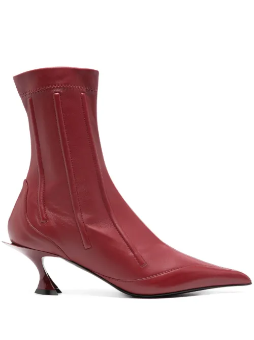 Bottines en cuir à design structuré 55 mm - Mugler - Modalova