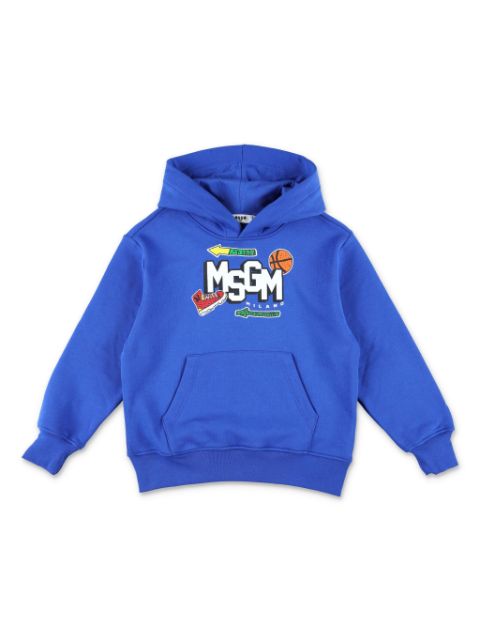 MSGM Kids logo-printed hoodie