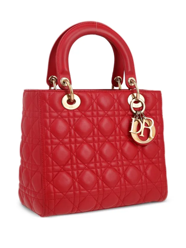Christian Dior Pre-Owned 2010s Lady Dior Handbag Red FARFETCH IN
