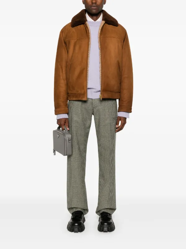 Prada Suede Jacket | Brown | FARFETCH