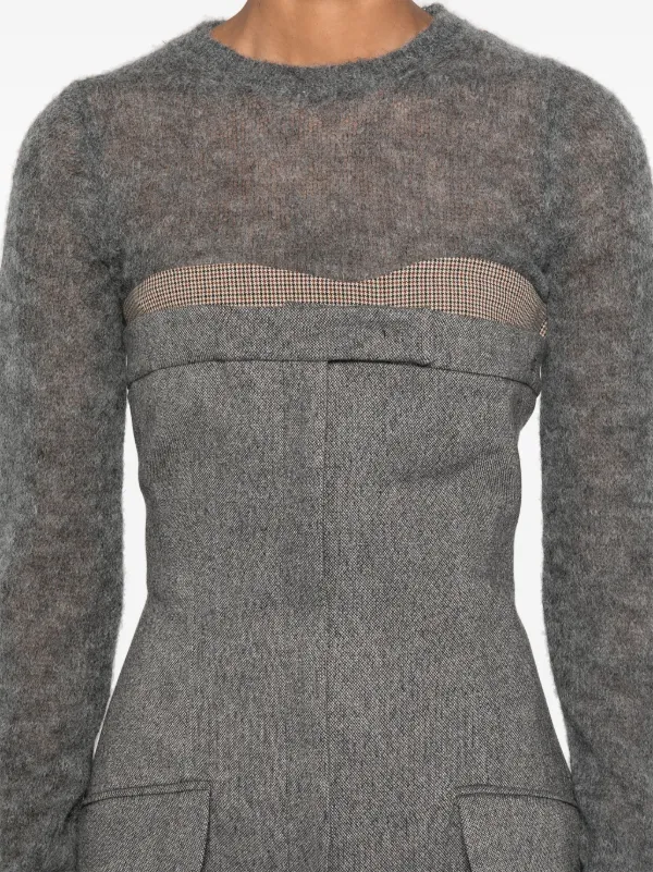 Sportmax ツイード ミニドレス | グレー | FARFETCH JP 