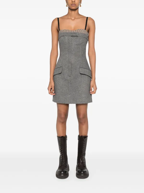 Sportmax ツイード ミニドレス | グレー | FARFETCH JP 