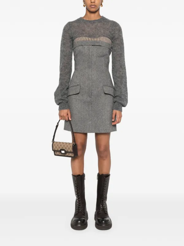 Sportmax ツイード ミニドレス | グレー | FARFETCH JP 