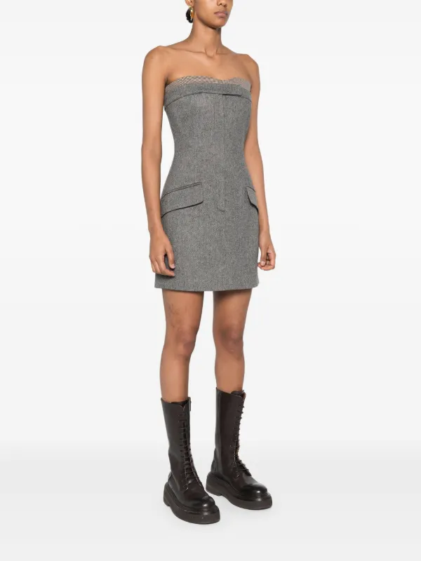 Sportmax ツイード ミニドレス | グレー | FARFETCH JP 