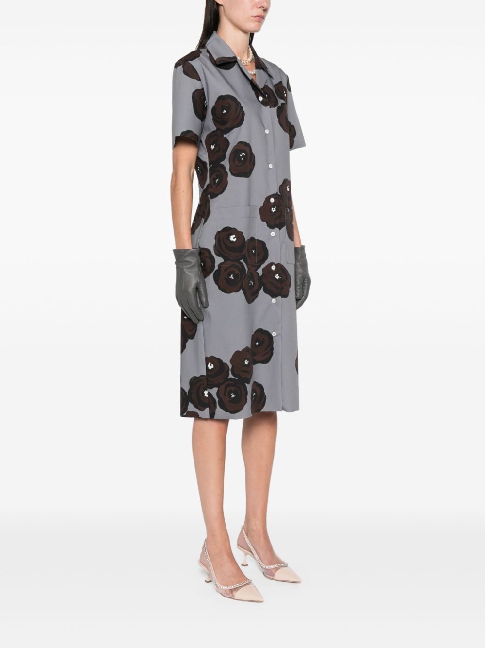 Miu Miu floral-print midi dress Women