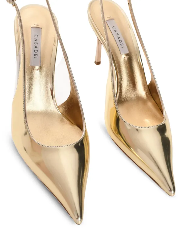 Casadei 80mm Alice Blade Pumps | Gold | FARFETCH