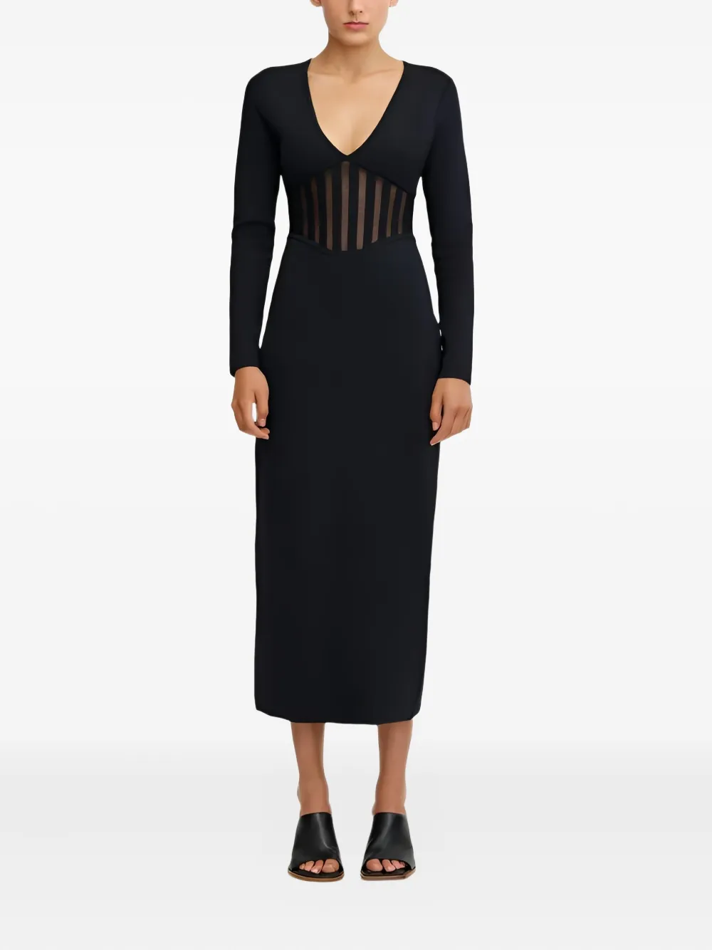SIGNIFICANT OTHER Arla sheer-panelled dress - ブラック SIGNIFICANT OTHER Arla sheer-panelled dress - ブラック