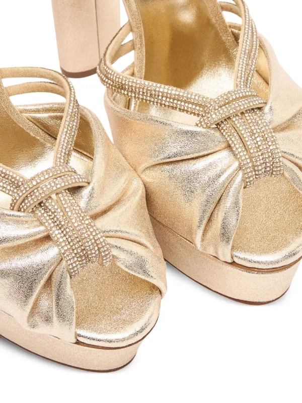 Casadei 140mm Taylor Flora Wonder Sandals | Gold | FARFETCH