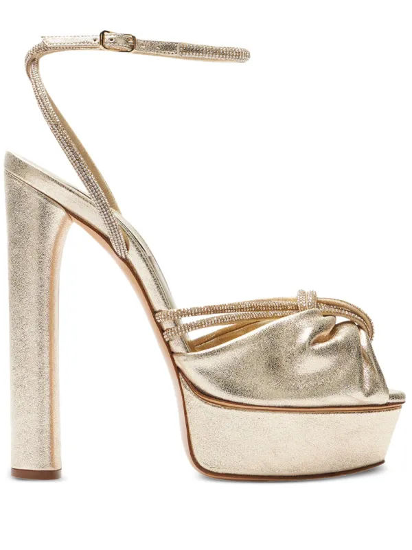Casadei 140mm Taylor Flora Wonder Sandals | Gold | FARFETCH