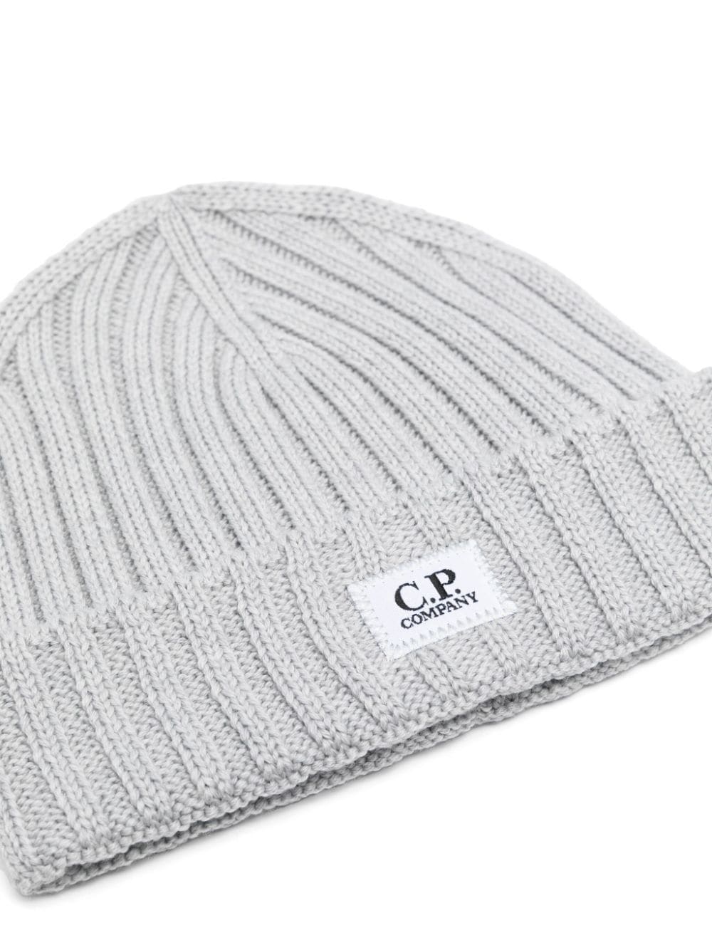 Shop C.p. Company Logo-patch Beanie In Grey